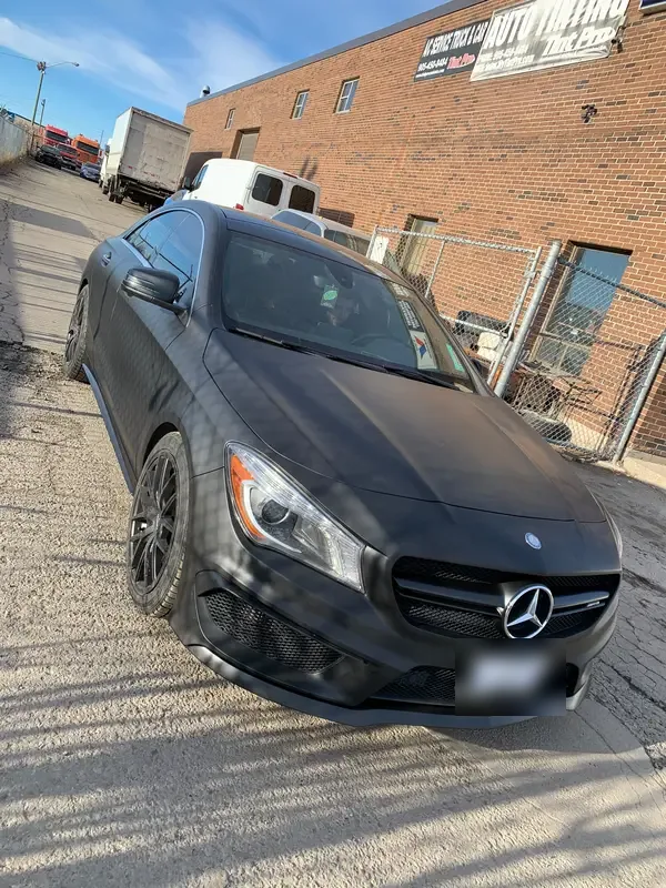 Matte Black Mercedes CLA on Mercedes-Benz CLA 45