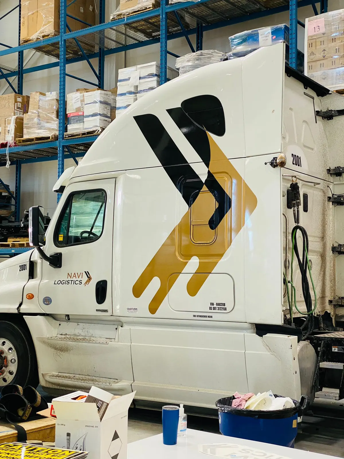 Semi truck with logo decals only